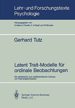 Kartonierter Einband Latent Trait-Modelle für ordinale Beobachtungen von Gerhard Tutz