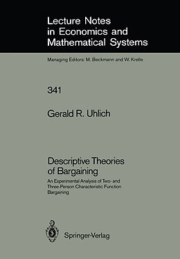 Couverture cartonnée Descriptive Theories of Bargaining de Gerald R. Uhlich