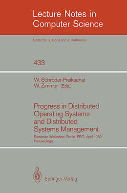Kartonierter Einband Progress in Distributed Operating Systems and Distributed Systems Management von 