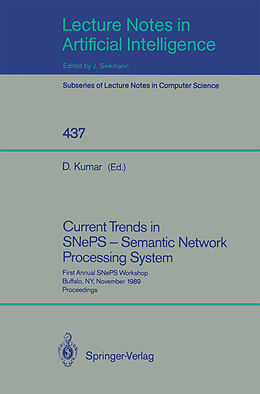 Kartonierter Einband Current Trends in SNePS - Semantic Network Processing System von 