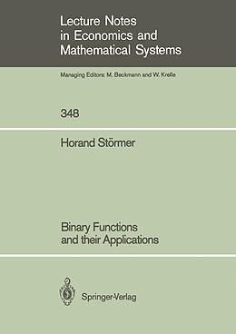 Couverture cartonnée Binary Functions and their Applications de Horand Störmer
