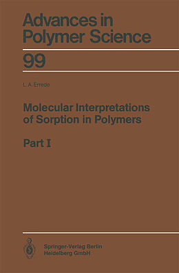 Livre Relié Molecular Interpretations of Sorption in Polymers de Louis A. Errede
