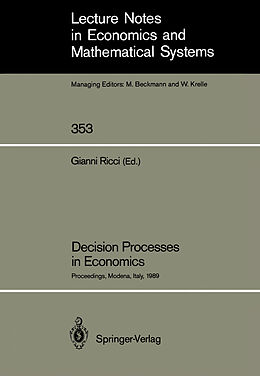 Couverture cartonnée Decision Processes in Economics de 