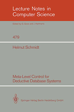 Kartonierter Einband Meta-Level Control for Deductive Database Systems von Helmut Schmidt