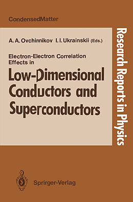 Couverture cartonnée Electron-Electron Correlation Effects in Low-Dimensional Conductors and Superconductors de 