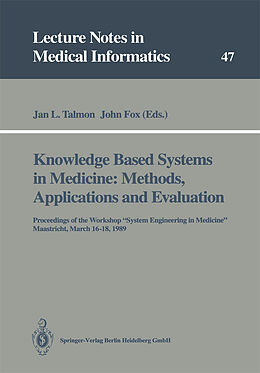 Couverture cartonnée Knowledge Based Systems in Medicine: Methods, Applications and Evaluation de 