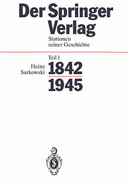 Fester Einband Der Springer-Verlag von Heinz Sarkowski