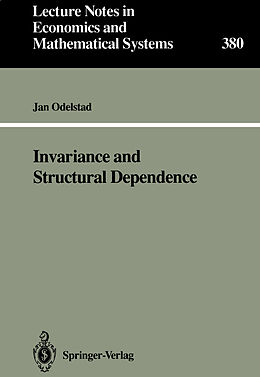 Couverture cartonnée Invariance and Structural Dependence de Jan Odelstad