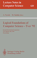 Couverture cartonnée Logical Foundations of Computer Science - Tver '92 de 