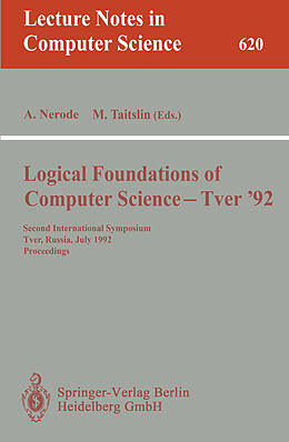Kartonierter Einband Logical Foundations of Computer Science - Tver '92 von 