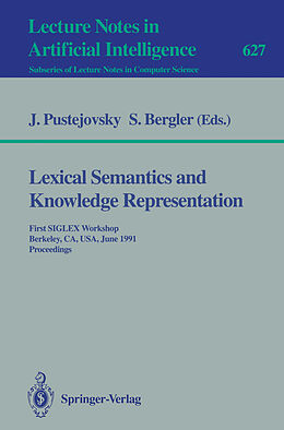 Kartonierter Einband Lexical Semantics and Knowledge Representation von 