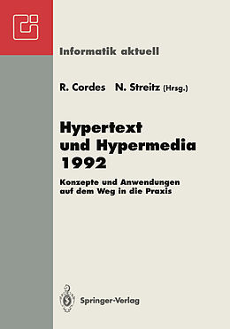 Kartonierter Einband Hypertext und Hypermedia 1992 von 