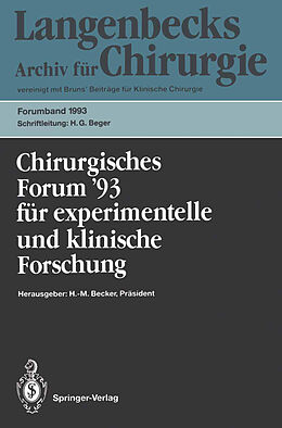 Kartonierter Einband Chirurgisches Forum 93 für experimentelle und klinische Forschung von 