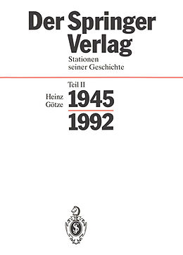 Fester Einband Der Springer-Verlag von Heinz Götze