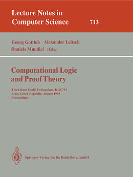 Kartonierter Einband Computational Logic and Proof Theory von 