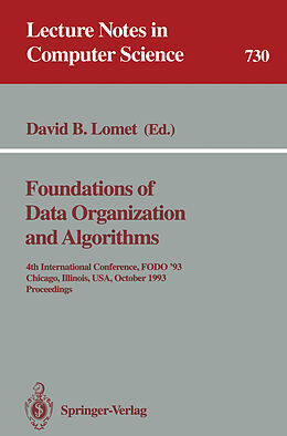 Kartonierter Einband Foundations of Data Organization and Algorithms von 