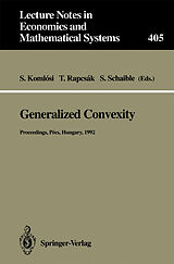 Couverture cartonnée Generalized Convexity de 