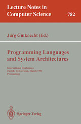 Couverture cartonnée Programming Languages and System Architectures de 