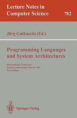 Kartonierter Einband Programming Languages and System Architectures von 