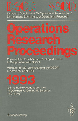 Kartonierter Einband Operations Research Proceedings 1993 von 
