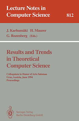 Kartonierter Einband Results and Trends in Theoretical Computer Science von 
