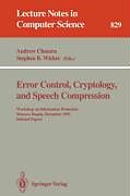 Kartonierter Einband Error Control, Cryptology, and Speech Compression von 