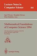 Kartonierter Einband Mathematical Foundations of Computer Science 1994 von 