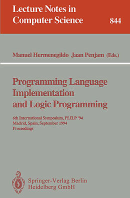 Kartonierter Einband Programming Language Implementation and Logic Programming von 