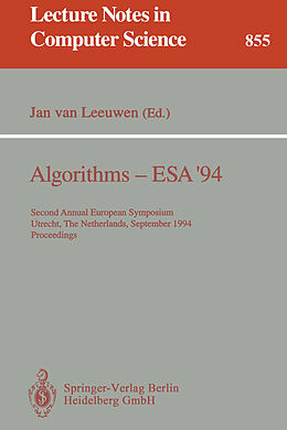 Kartonierter Einband Algorithms - ESA '94 von 