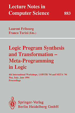Kartonierter Einband Logic Program Synthesis and Transformation - Meta-Programming in Logic von 