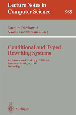 Kartonierter Einband Conditional and Typed Rewriting Systems von 