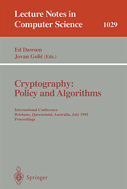 Kartonierter Einband Cryptography: Policy and Algorithms von 