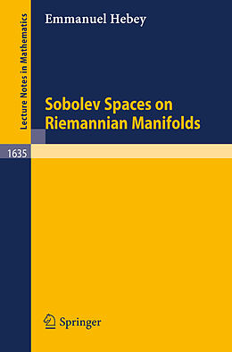 Couverture cartonnée Sobolev Spaces on Riemannian Manifolds de Emmanuel Hebey