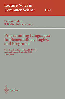 Kartonierter Einband Programming Languages: Implementations, Logics, and Programs von 