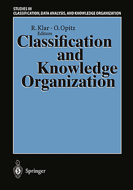 Couverture cartonnée Classification and Knowledge Organization de 