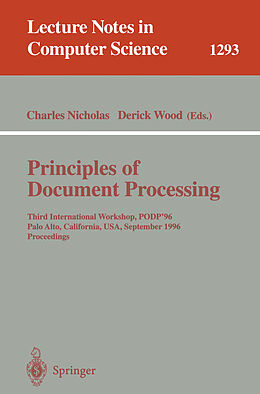 Kartonierter Einband Principles of Document Processing von 