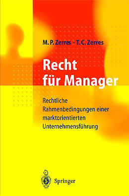 Fester Einband Recht für Manager von Michael P. Zerres, Thomas C. Zerres