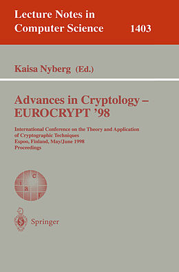 Kartonierter Einband Advances in Cryptology   EUROCRYPT '98 von 