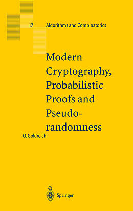 Livre Relié Modern Cryptography, Probabilistic Proofs and Pseudorandomness de Oded Goldreich