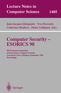 Kartonierter Einband Computer Security - ESORICS 98 von 