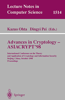 Kartonierter Einband Advances in Cryptology   ASIACRYPT 98 von 