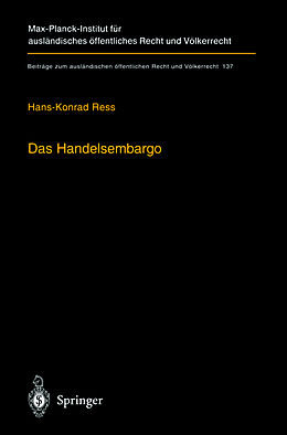 Fester Einband Das Handelsembargo von Hans-Konrad Ress