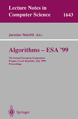 Kartonierter Einband Algorithms - ESA'99 von 