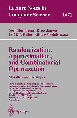 Kartonierter Einband Randomization, Approximation, and Combinatorial Optimization. Algorithms and Techniques von 