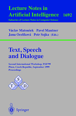 Couverture cartonnée Text, Speech and Dialogue de 