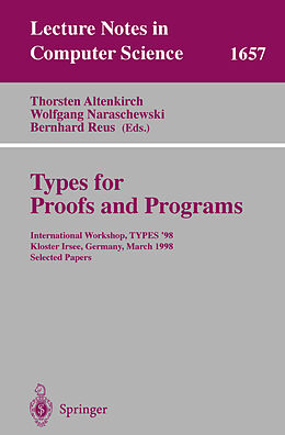 Kartonierter Einband Types for Proofs and Programs von 