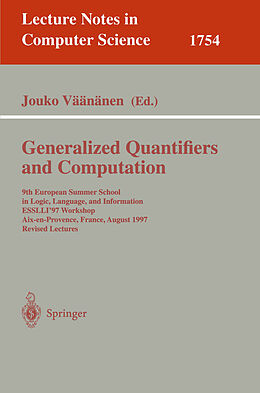 Kartonierter Einband Generalized Quantifiers and Computation von 