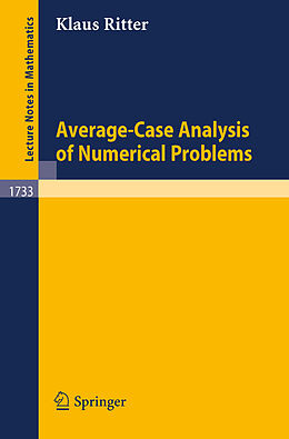 Kartonierter Einband Average-Case Analysis of Numerical Problems von Klaus Ritter