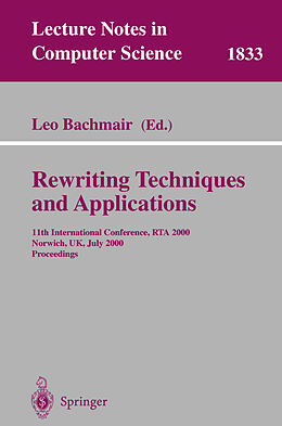 Kartonierter Einband Rewriting Techniques and Applications von 