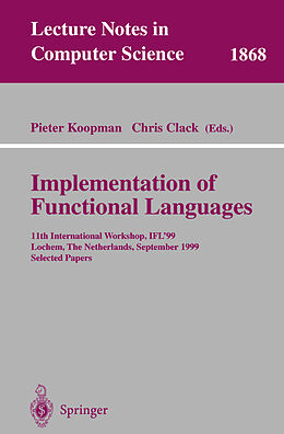 Kartonierter Einband Implementation of Functional Languages von 